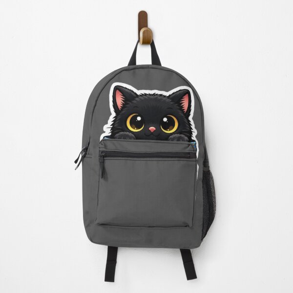 Item preview, Happy Cat Day Pocket Black Cat Cute Kawaii Sticker designed and sold by GRYFFWEAR.