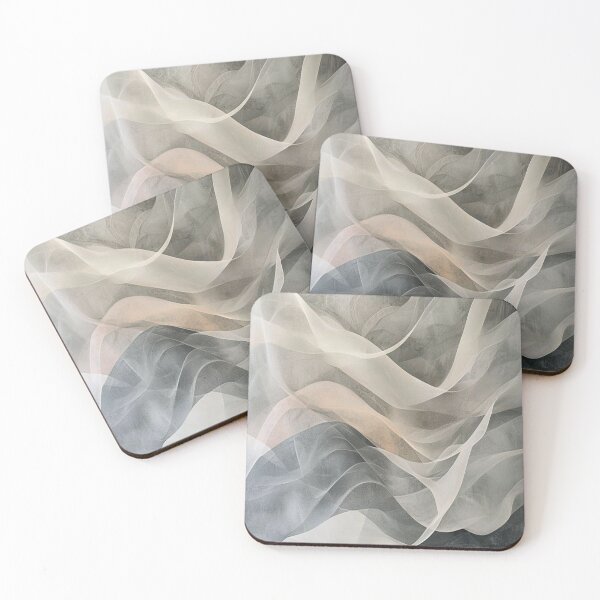 Item preview, Charcoal Veil — Abstract waves of silk, earthy tones designed and sold by VestraDesign.