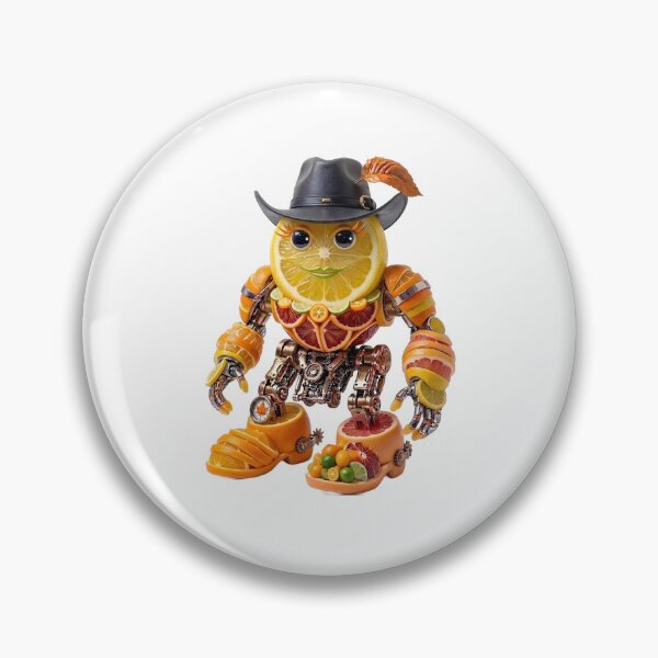 Artikelvorschau, Zitrus-Cowboy-Roboterfigur mit Hut entworfen und verkauft von Sem_Bregs.