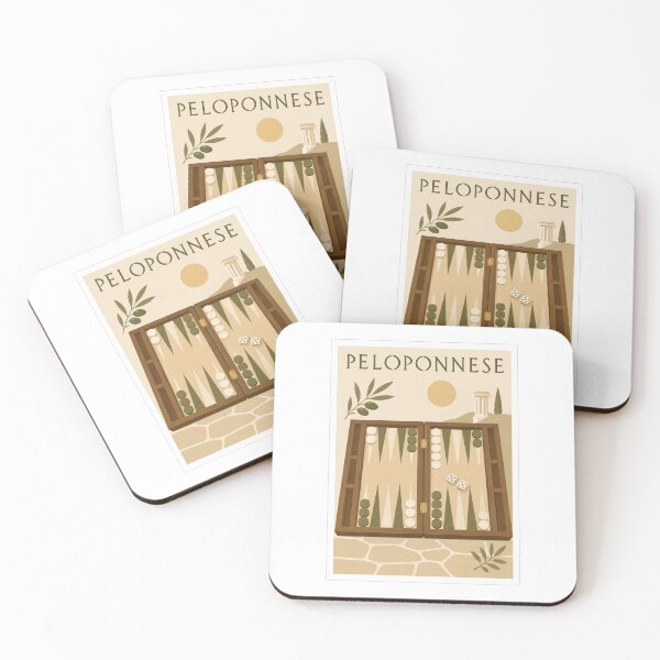 Item preview, Peloponnese Backgammon Board Travel Poster designed and sold by Beyond Destinations.
