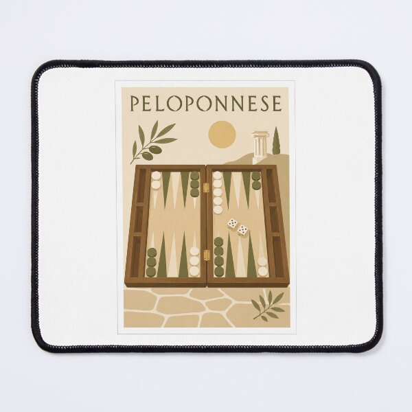 Item preview, Peloponnese Backgammon Board Travel Poster designed and sold by Beyond Destinations.