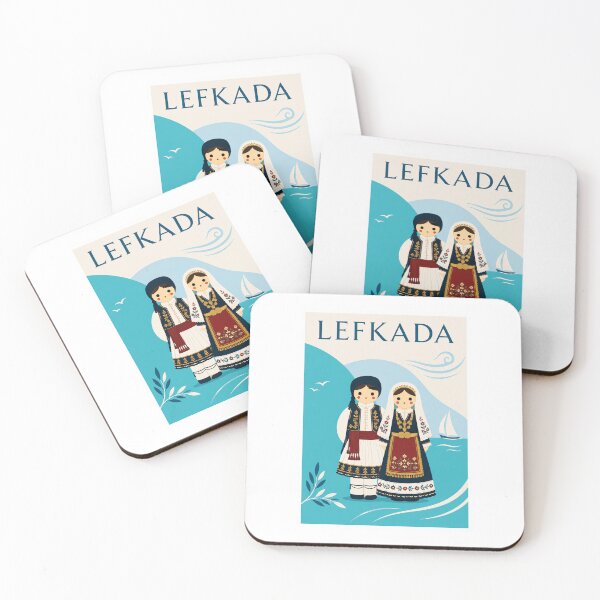 Item preview, Lefkada Traditional Costume Dolls Travel Poster designed and sold by Beyond Destinations.
