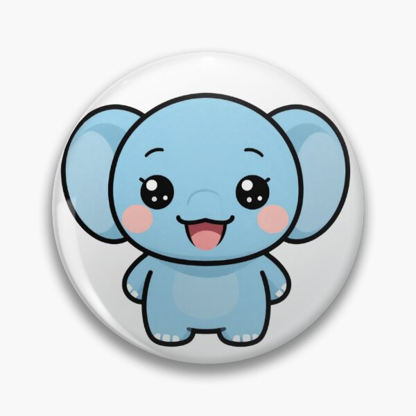 Item preview, Cute Happy Kawaii Elephant Cartoon | Adorable Elephant Sticker & Gift Design designed and sold by Rood Art Studio.