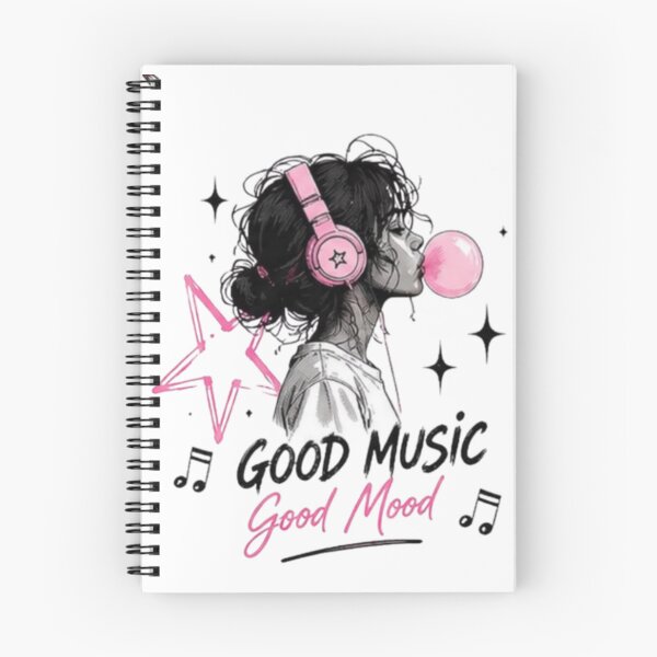 Item preview, Good Music Good Mood Aesthetic Girl with Headphones Design designed and sold by RajDeals.