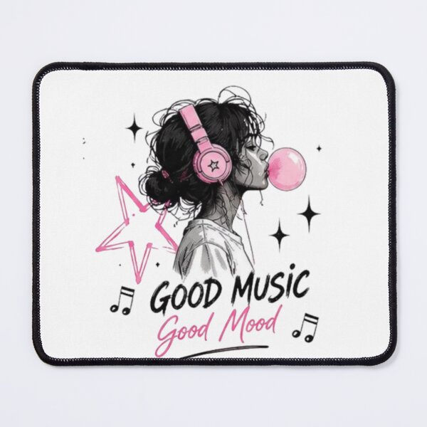 Item preview, Good Music Good Mood Aesthetic Girl with Headphones Design designed and sold by RajDeals.