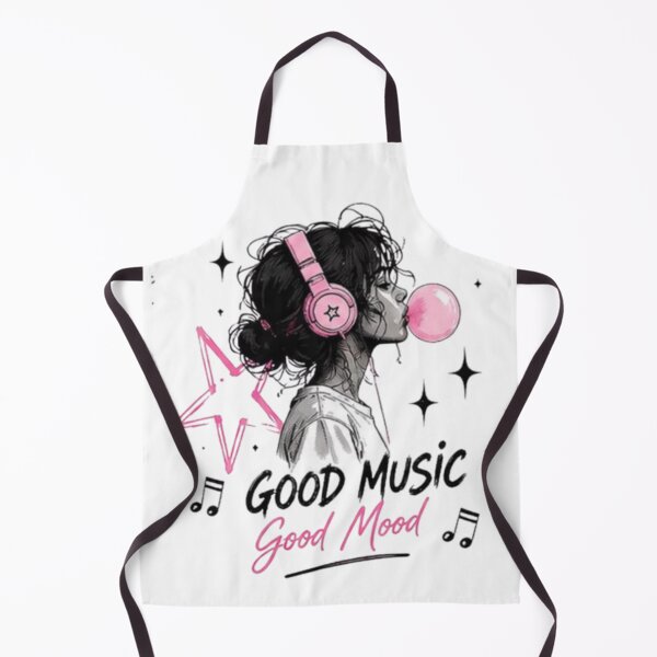 Item preview, Good Music Good Mood Aesthetic Girl with Headphones Design designed and sold by RajDeals.
