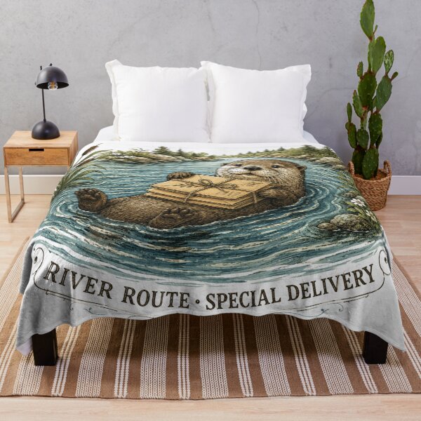 Item preview, River Route Special Delivery Otter designed and sold by Mosslume Studio.
