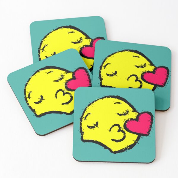 Item preview, Kissing Heart Emoji | Yellow Love Flirting Glitch Design designed and sold by AstronautMerch.
