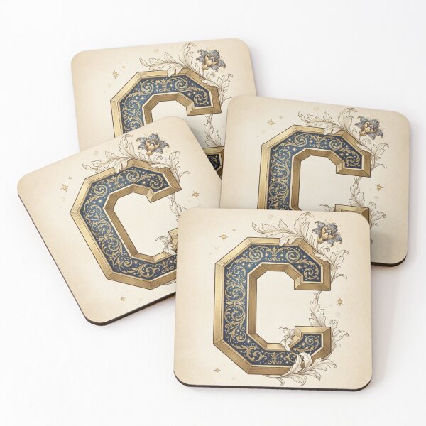Item preview, Letter C - Vintage Celestial Botanical Alphabet Poster designed and sold by TheMinimalFrame.