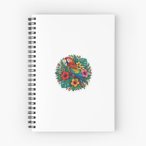 Item preview, Tropical Parrot & Botanical Floral - Aesthetic Vector Sticker designed and sold by Design Lab Studio.