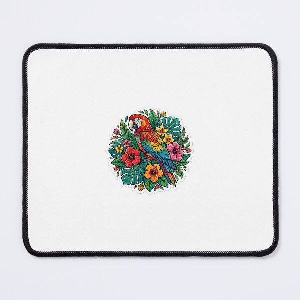 Item preview, Tropical Parrot & Botanical Floral - Aesthetic Vector Sticker designed and sold by Design Lab Studio.