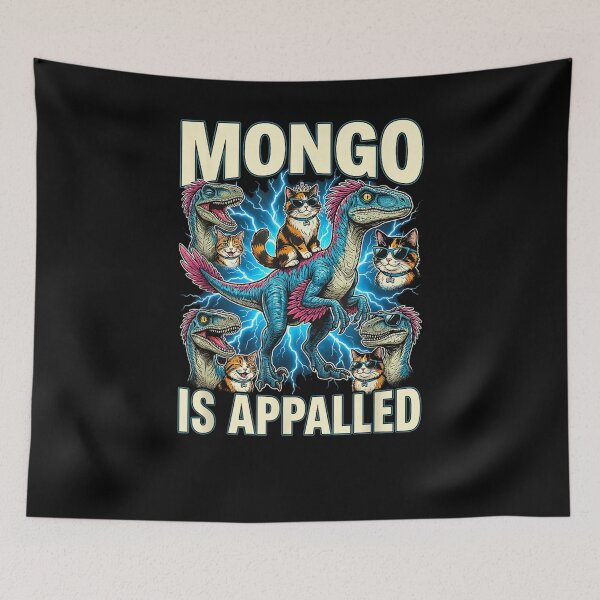 Item preview, Mongo is Calling Appalled Princess Cat Riding Dinosaur designed and sold by Theaurore.