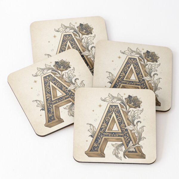 Item preview, Letter A - Vintage Celestial Botanical Alphabet Poster designed and sold by TheMinimalFrame.