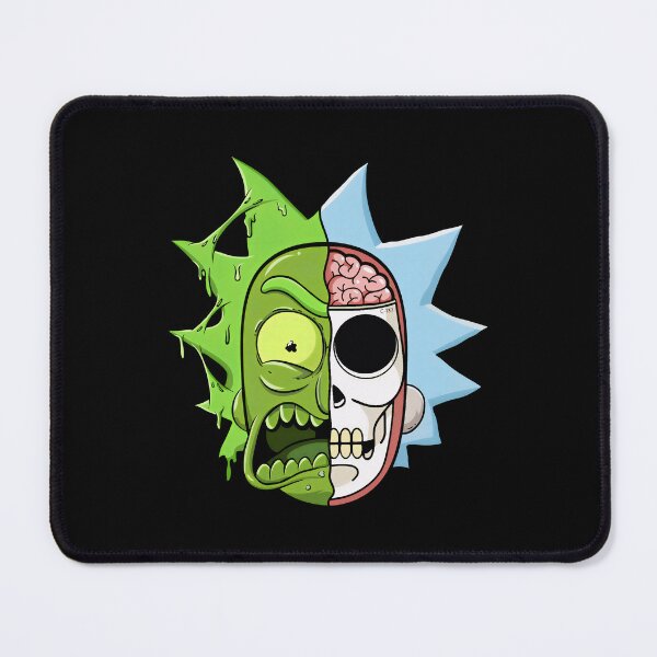 Item preview, Green Scientist Skull Split – Dark Sci-Fi Cartoon Art designed and sold by PosterFuel.