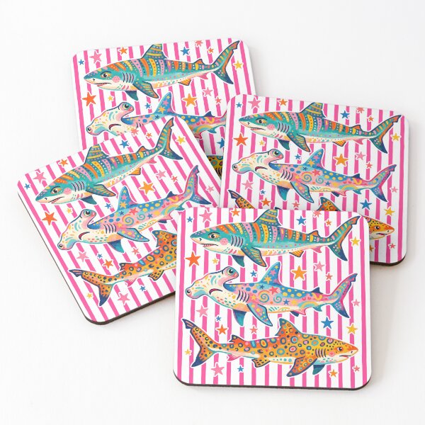 Item preview, Colorful Pop Art Shark Parade designed and sold by KireVeronica.