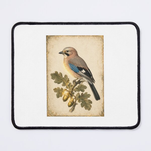 Item preview, Eurasian Jay | British Woodland Botanical Art | Birdwatcher Gift designed and sold by Brackenlume Studio.