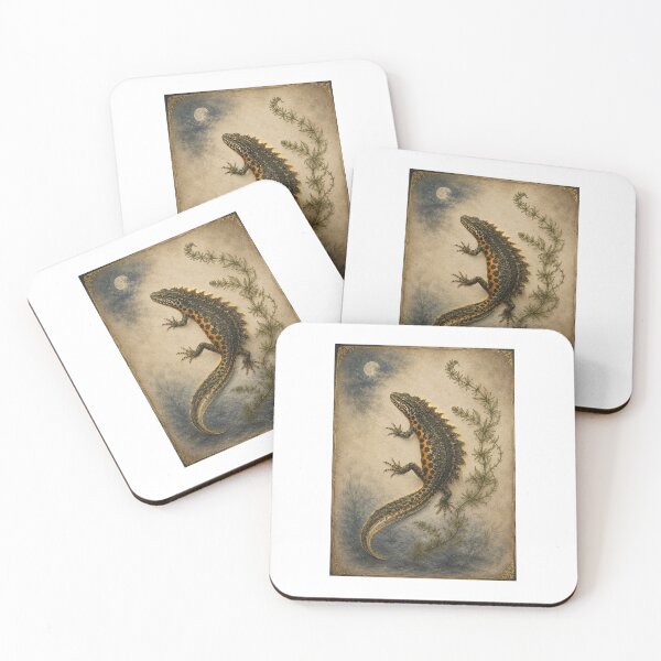 Item preview, Great Crested Newt | Moonlit Pond Botanical Art | Wildlife Conservation Gift designed and sold by Brackenlume Studio.