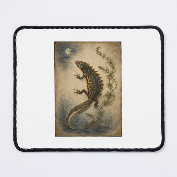 Item preview, Great Crested Newt | Moonlit Pond Botanical Art | Wildlife Conservation Gift designed and sold by Brackenlume Studio.