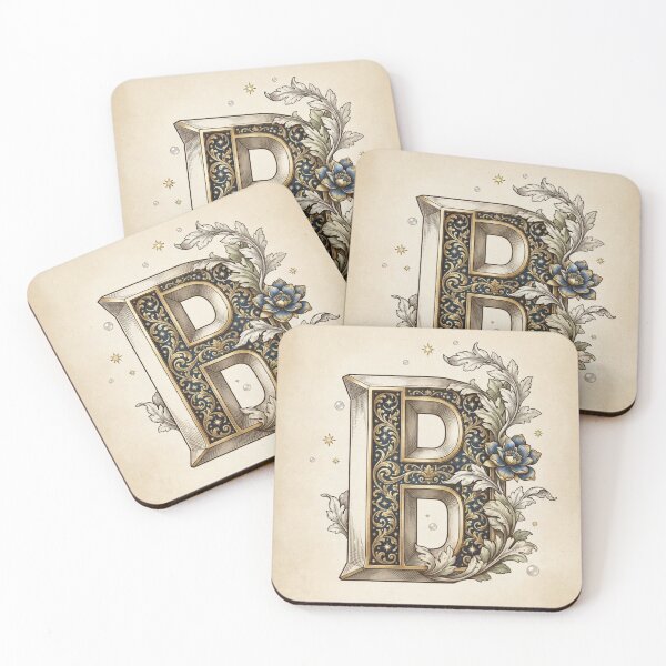 Item preview, Letter B - Vintage Celestial Botanical Alphabet Poster designed and sold by TheMinimalFrame.
