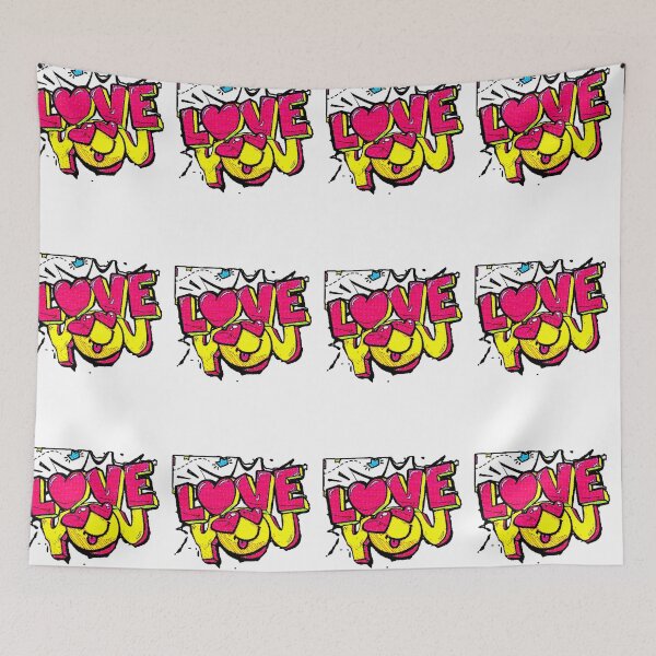 Item preview, LOVE YOU | Pop Art Comic Design Hearts and Emoji designed and sold by AstronautMerch.