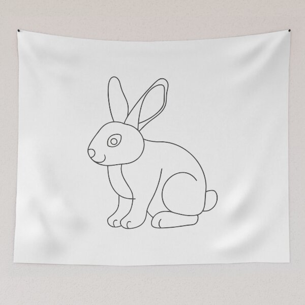 Item preview, Rabbit Friendly 2 Line Art Gift designed and sold by OneLine Studio.