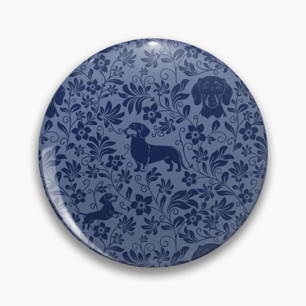 Item preview, Smooth Dachshund Floral Pattern | Elegant Botanical Dog Design Blue designed and sold by WildLakePatterns.