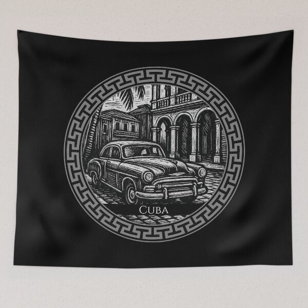 Item preview, Cuba Vintage Woodcut Art designed and sold by Thistle-TShop.