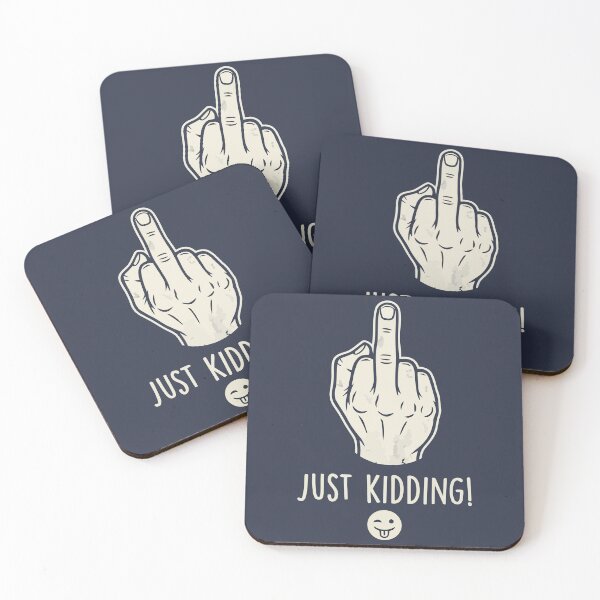 Item preview, Sarcastic Middle Finger Just Kidding Funny Hand Gesture designed and sold by Amir Faysal.