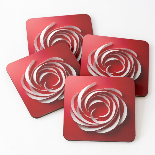 Item preview, Spiral Vortex in Red and White  designed and sold by Vicky Brago-Mitchell®.