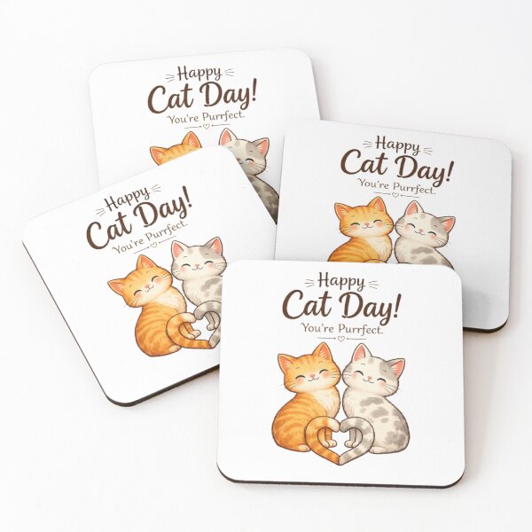 Item preview, Happy Cat Day You're Purrfect Cute Cats Greeting Card designed and sold by GRYFFWEAR.