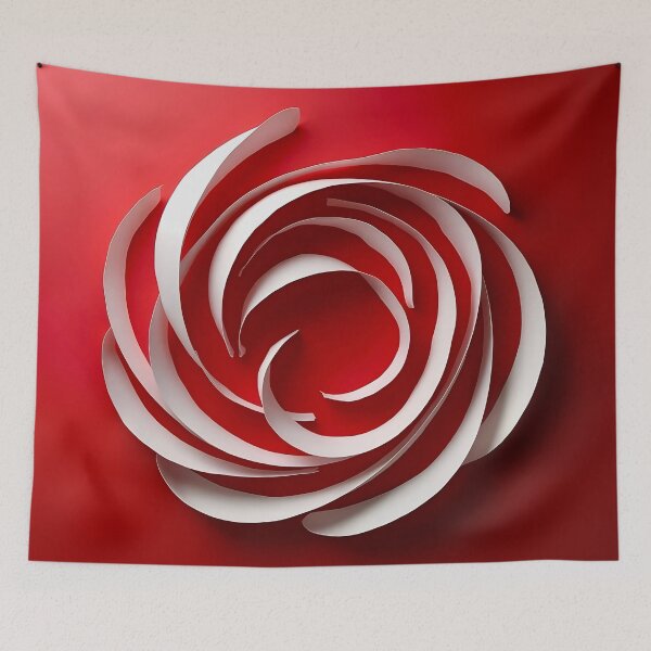 Item preview, Spiral Vortex in Red and White  designed and sold by Vicky Brago-Mitchell®.