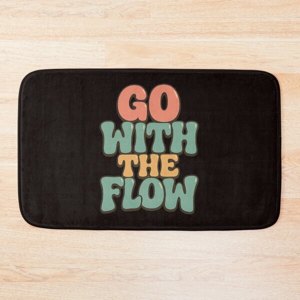 Item preview, Go With The Flow Retro Bubble Letter Motivational Quote Typography Design designed and sold by CosmoMerchStore.
