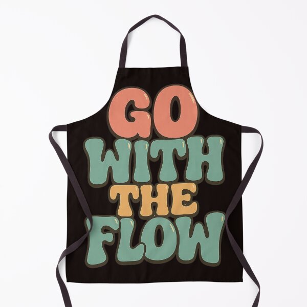 Item preview, Go With The Flow Retro Bubble Letter Motivational Quote Typography Design designed and sold by CosmoMerchStore.