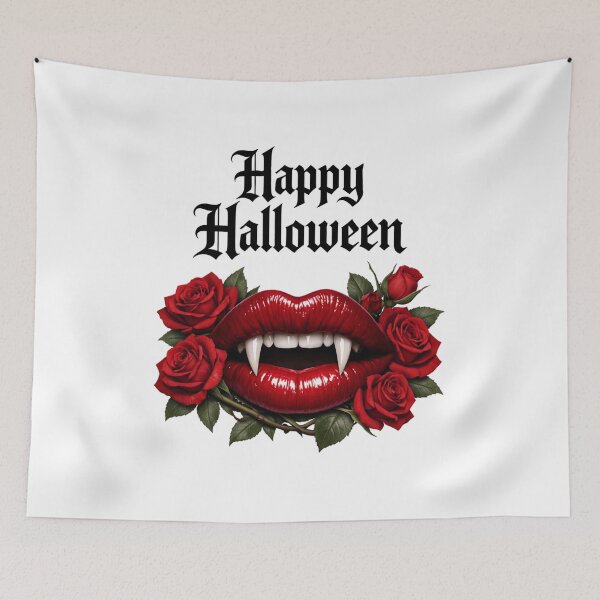 Item preview, Gothic Vampire Lips Happy Halloween Roses designed and sold by DeliaDesignsCo.