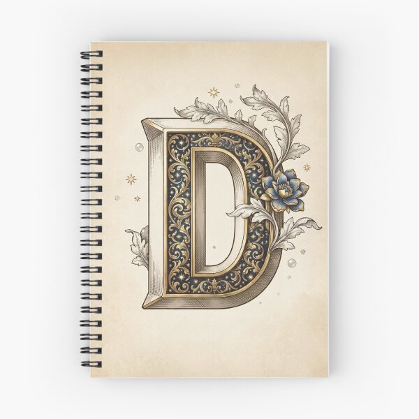 Item preview, Letter D - Vintage Celestial Botanical Alphabet Poster designed and sold by TheMinimalFrame.