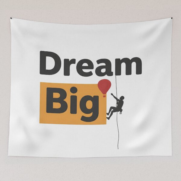 Item preview, Dream Big Inspirational Mountain Climber Motivation Typography T-Shirt designed and sold by StickerNestYou.