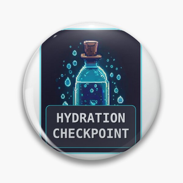 Item preview, Hydration Checkpoint — Funny Pixel Art Healthy Gamer Humor designed and sold by One More Run.
