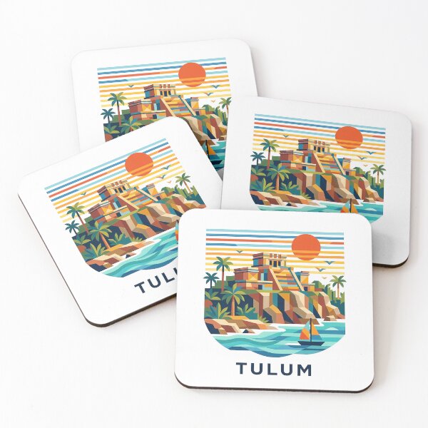 Item preview, Tulum Mexico Travel Souvenir - Playa Paraiso Beach & Maya Ruins Art designed and sold by OzzFrequency.