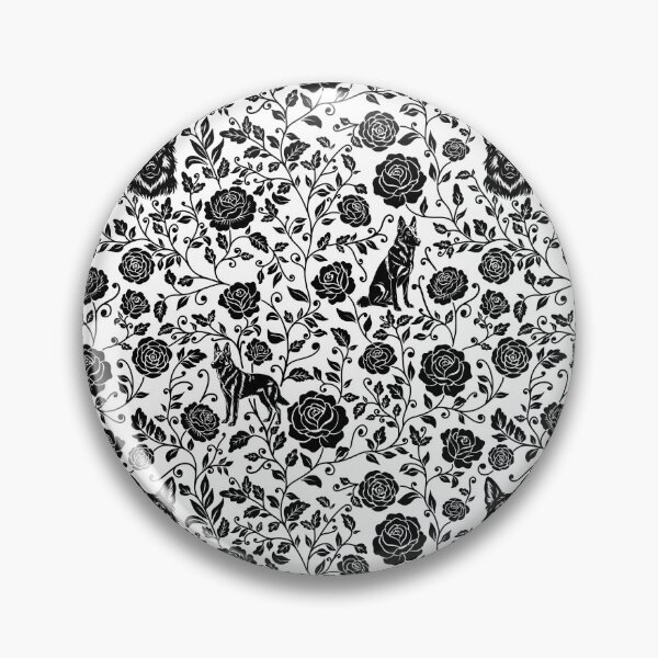 Item preview, German Shepherd Floral Pattern | Elegant Botanical Dog Design Black designed and sold by WildLakePatterns.