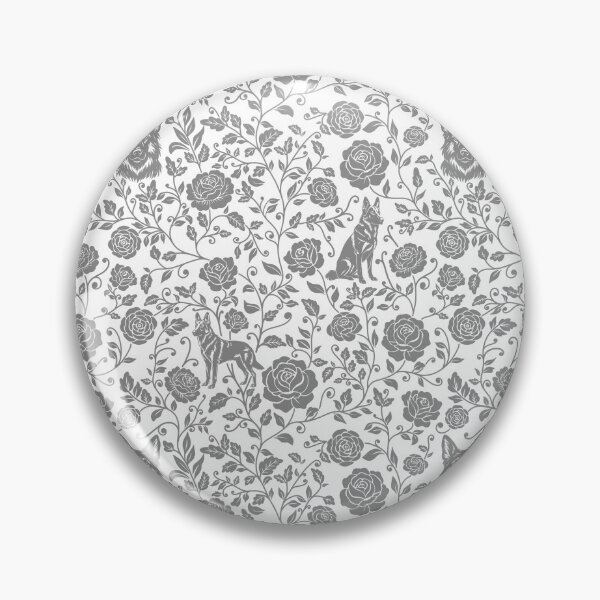 Item preview, German Shepherd Floral Pattern | Elegant Botanical Dog Design Grey designed and sold by WildLakePatterns.