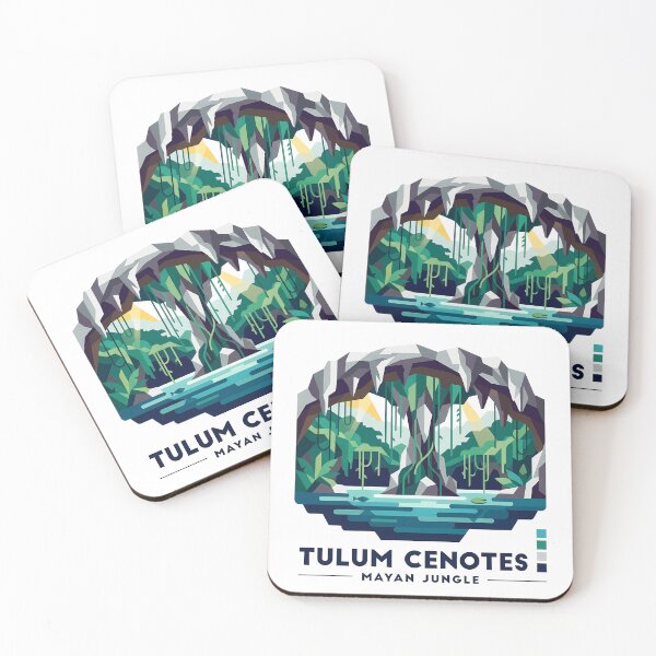 Item preview, Tulum Mexico Travel Souvenir - Playa Paraiso Beach & Maya Ruins Art designed and sold by OzzFrequency.
