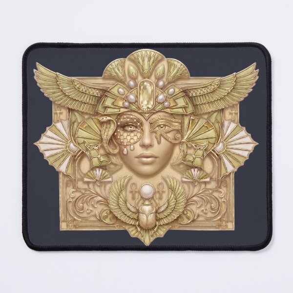 Item preview, Golden Egyptian Goddess Art Deco Portrait - Scarab & Eye of Horus designed and sold by sunbowjp stadio.