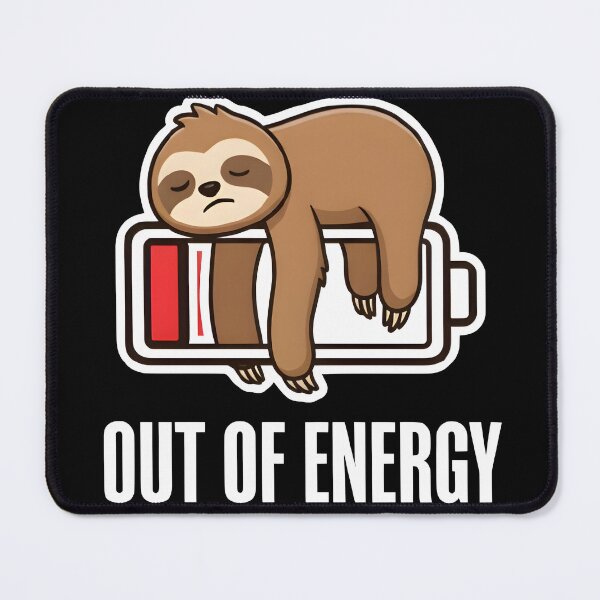 Item preview, Out of Energy Sloth Funny Lazy Animal T-Shirt Cute Sleeping Sloth Battery Graphic Tee designed and sold by StickerNestYou.