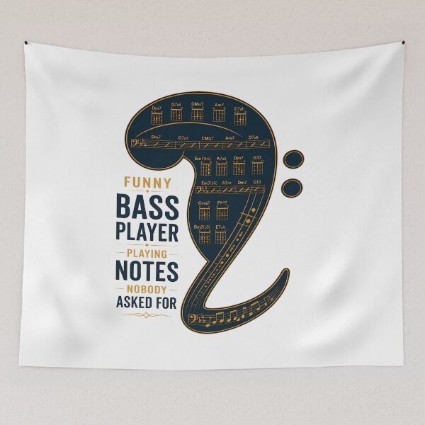 Item preview, Funny Bass Player Playing Notes Nobody Asked For designed and sold by Art-Arcade6.