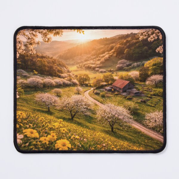 Item preview, Spring Valley Sunrise – Blossom Countryside Wall Art designed and sold by Yomere.
