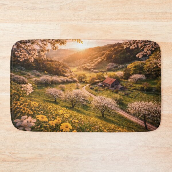Item preview, Spring Valley Sunrise – Blossom Countryside Wall Art designed and sold by Yomere.