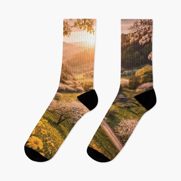 Item preview, Spring Valley Sunrise – Blossom Countryside Wall Art designed and sold by Yomere.