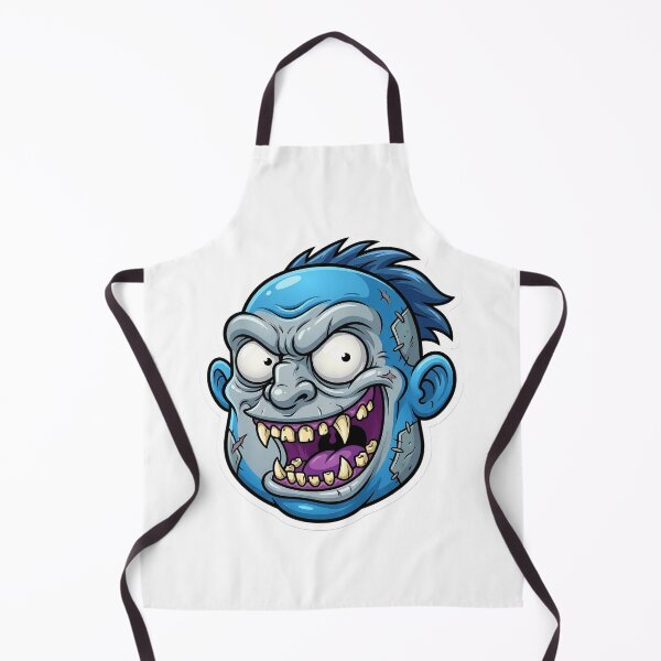 Item preview, Crazy Blue Zombie Head Cartoon Sticker 1 | Creepy Horror Mascot Illustration | Funny Undead Monster Face designed and sold by Bhaskar Digital Art.