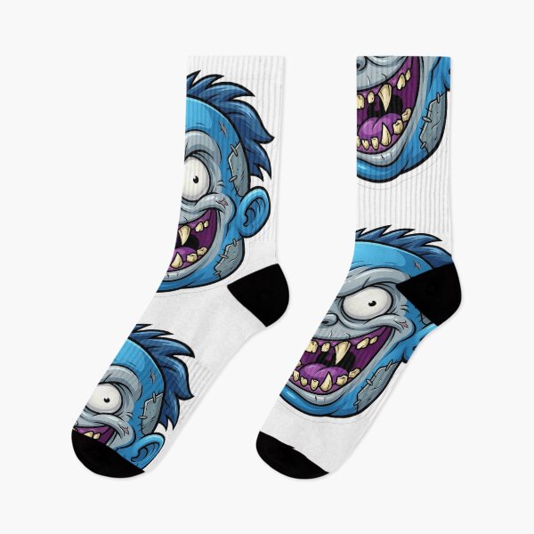 Item preview, Crazy Blue Zombie Head Cartoon Sticker 1 | Creepy Horror Mascot Illustration | Funny Undead Monster Face designed and sold by Bhaskar Digital Art.