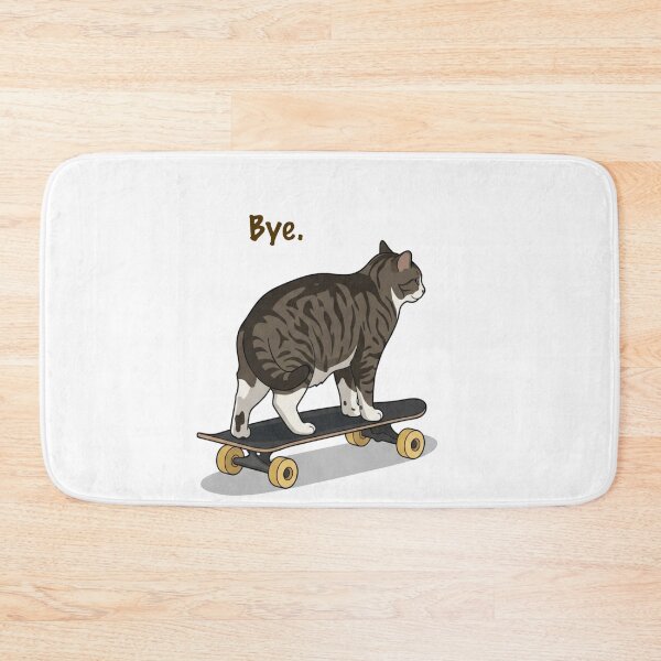 Item preview, Bye. | Funny Skateboarding Cat Meme Sticker designed and sold by SoftPawsAtelier.